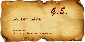 Göller Sára névjegykártya